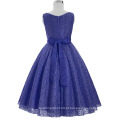 Grace Karin sem mangas V-Neck Lace Flower Girl Princess Pageant Navy Blue Dress 2 ~ 12Years CL008938-8